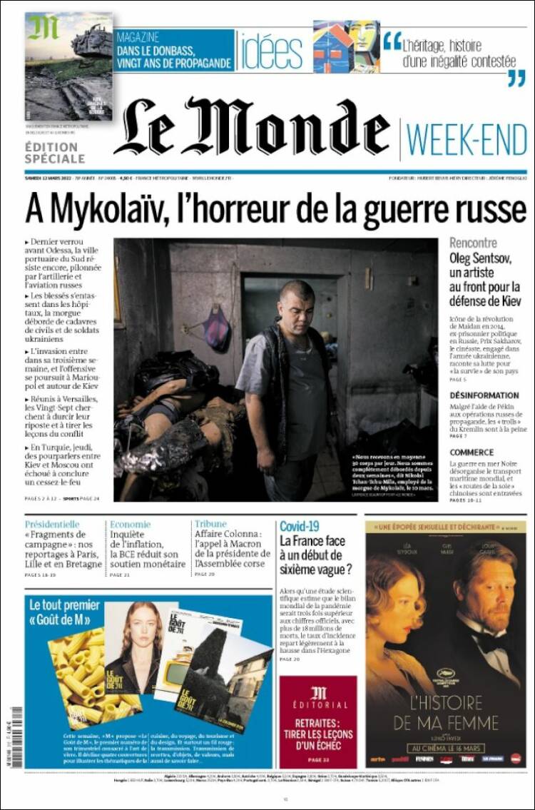 Portada de Le Monde (Francia)