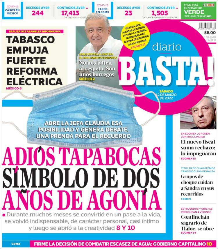 Portada de Diario Basta (M&eacute;xico)