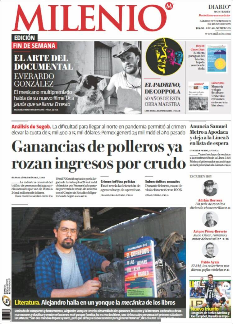 Portada de Milenio de Monterrey (M&eacute;xico)