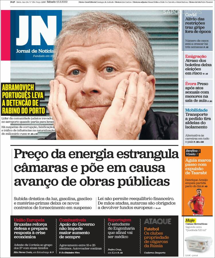 Portada de Jornal de Notícias (Portugal)