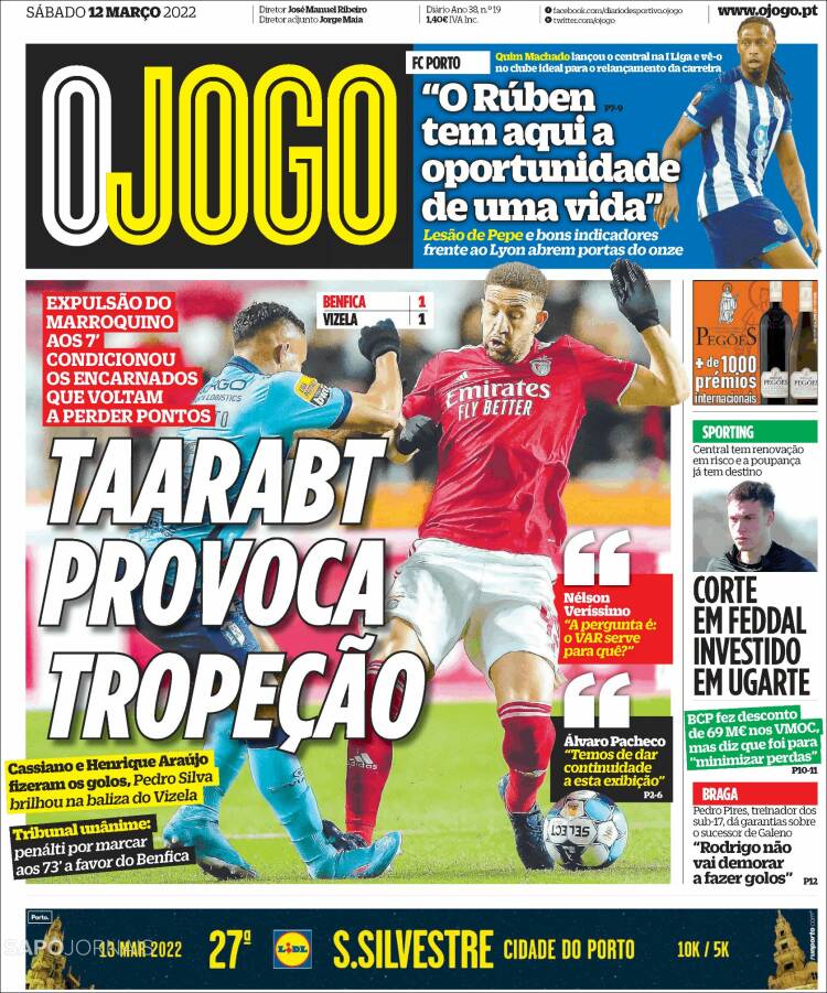 Portada de O Jogo (Portugal)