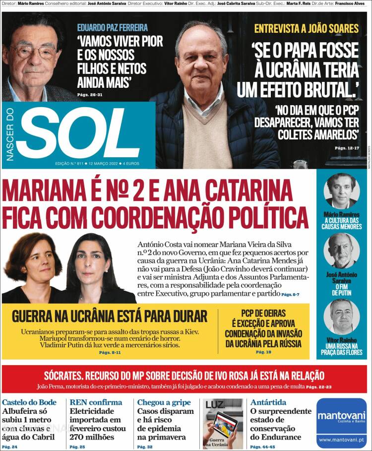 Portada de Jornal Sol (Portugal)