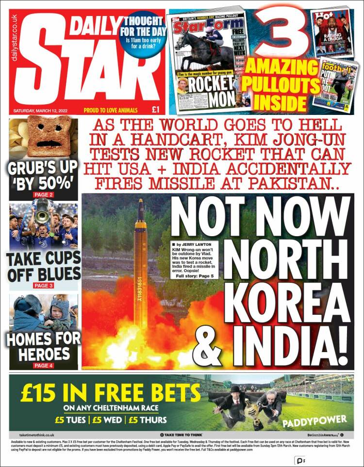 Portada de Daily Star (Reino Unido)