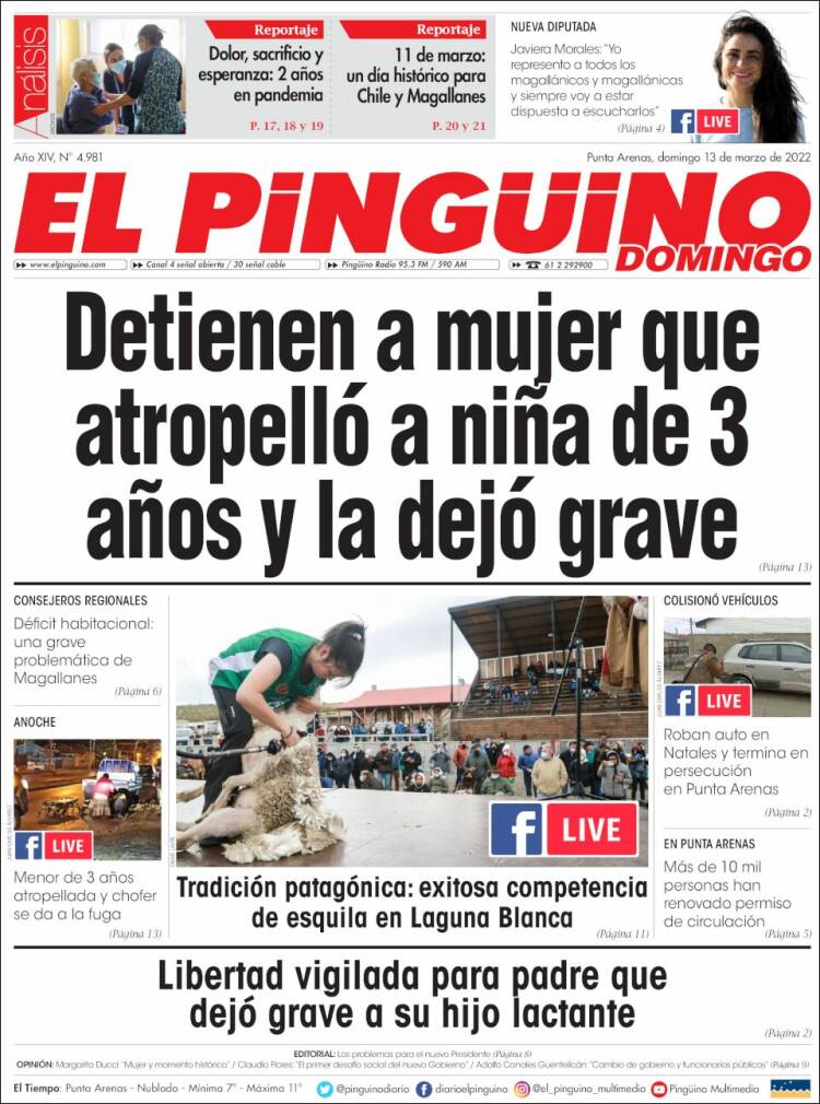 Portada de El Pingüino (Chili)