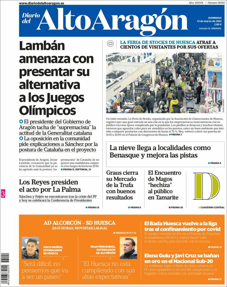 Portada de Diario del AltoAragón (España)