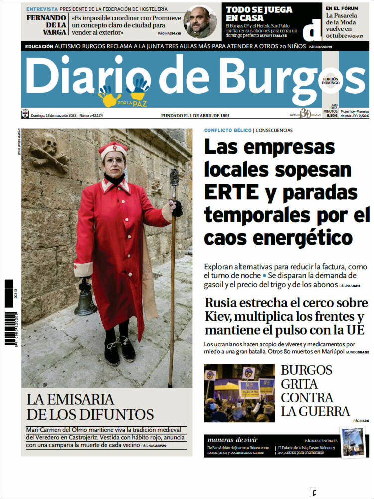 Portada de Diario de Burgos (España)