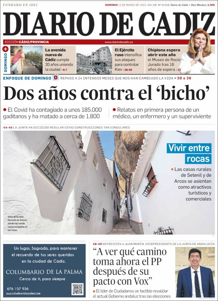 Portada de Diario de Cádiz (Spain)