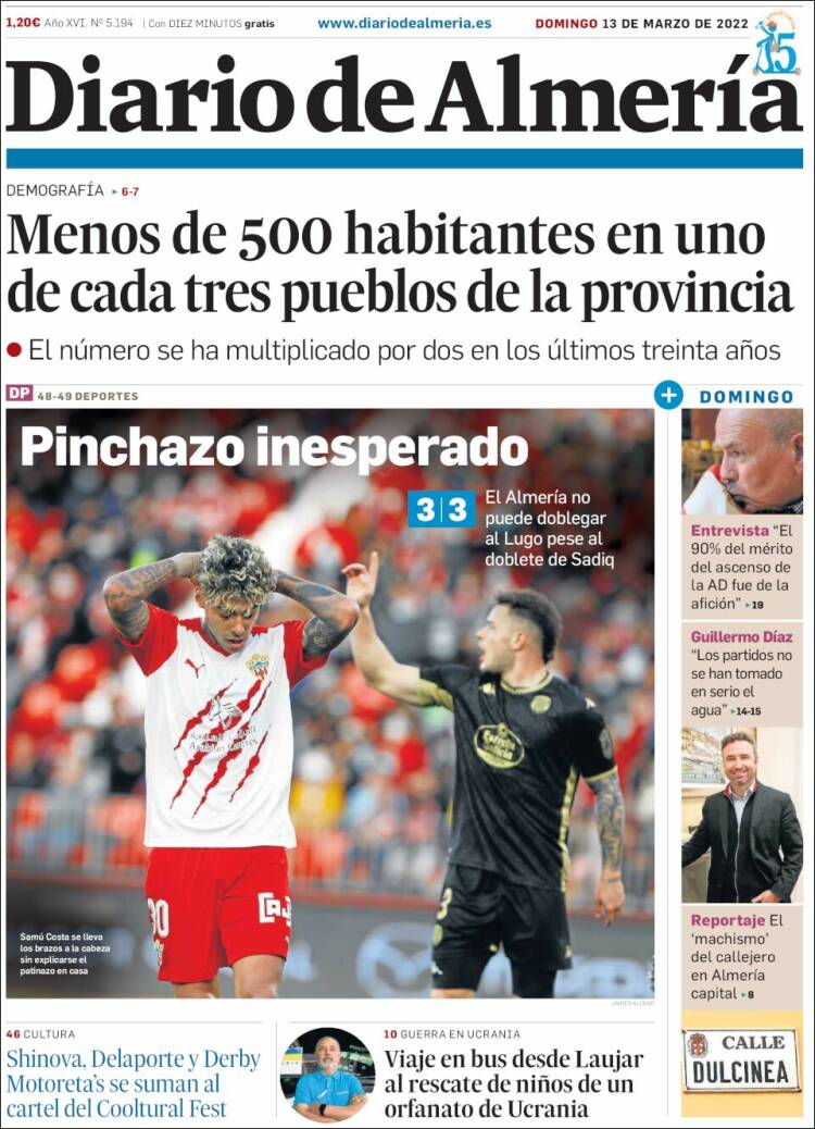 Portada de Diario de Almería (Spain)