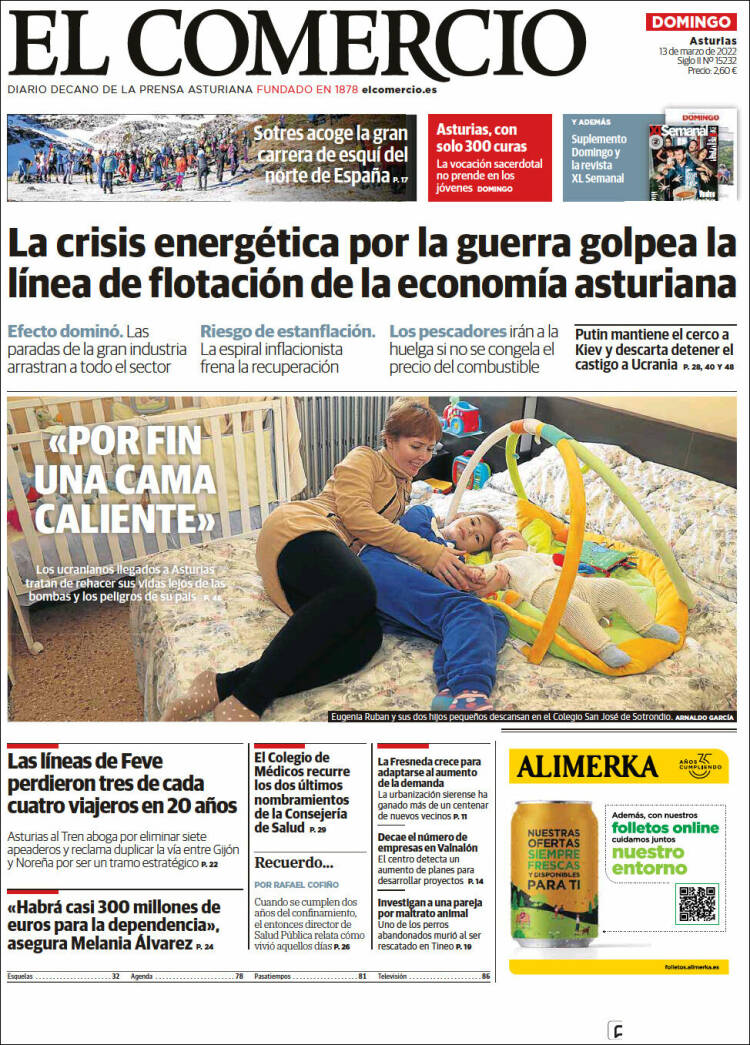 Portada de El Comercio (España)