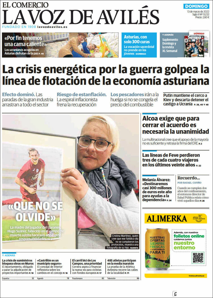 Portada de El Comercio - Avilés (España)