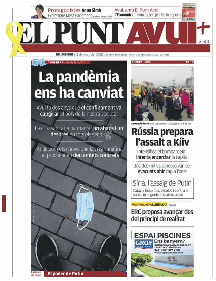 Portada de El Punt Avui (Spain)