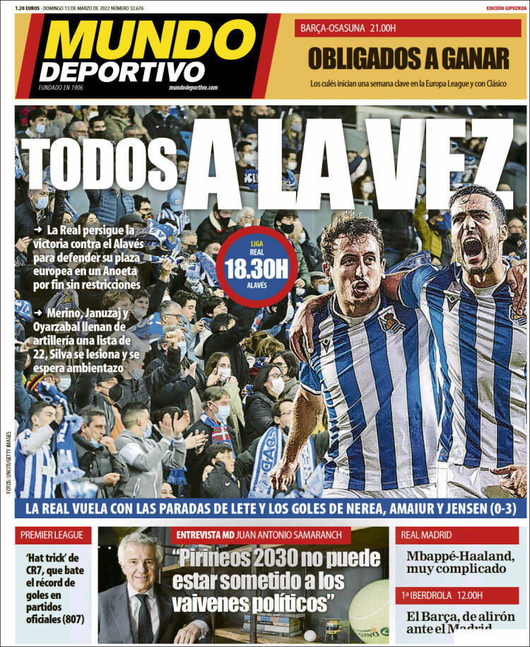 Portada de Mundo Deportivo Gipuzkoa (España)