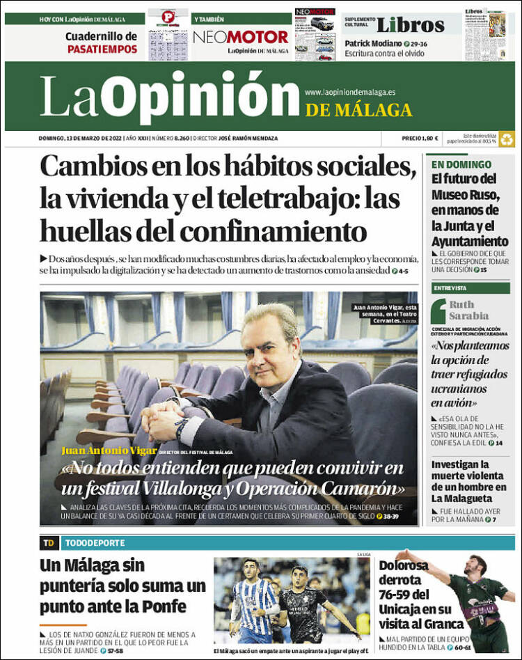 Portada de La Opinión de Málaga (Spain)