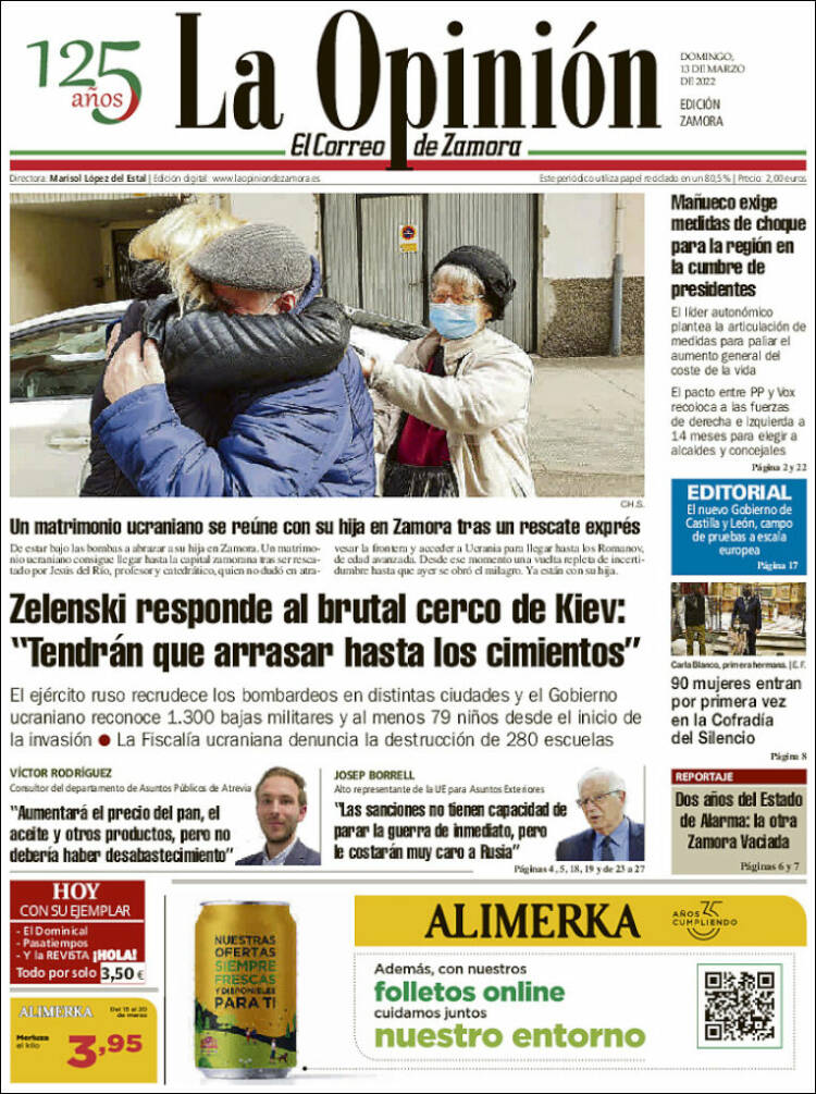 Portada de La Opinión - El Correo de Zamora (Spain)