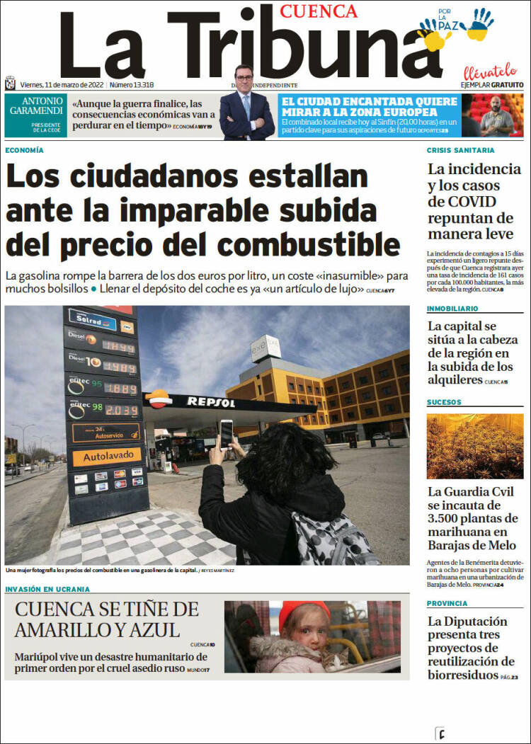 Portada de La Tribuna de Cuenca (España)