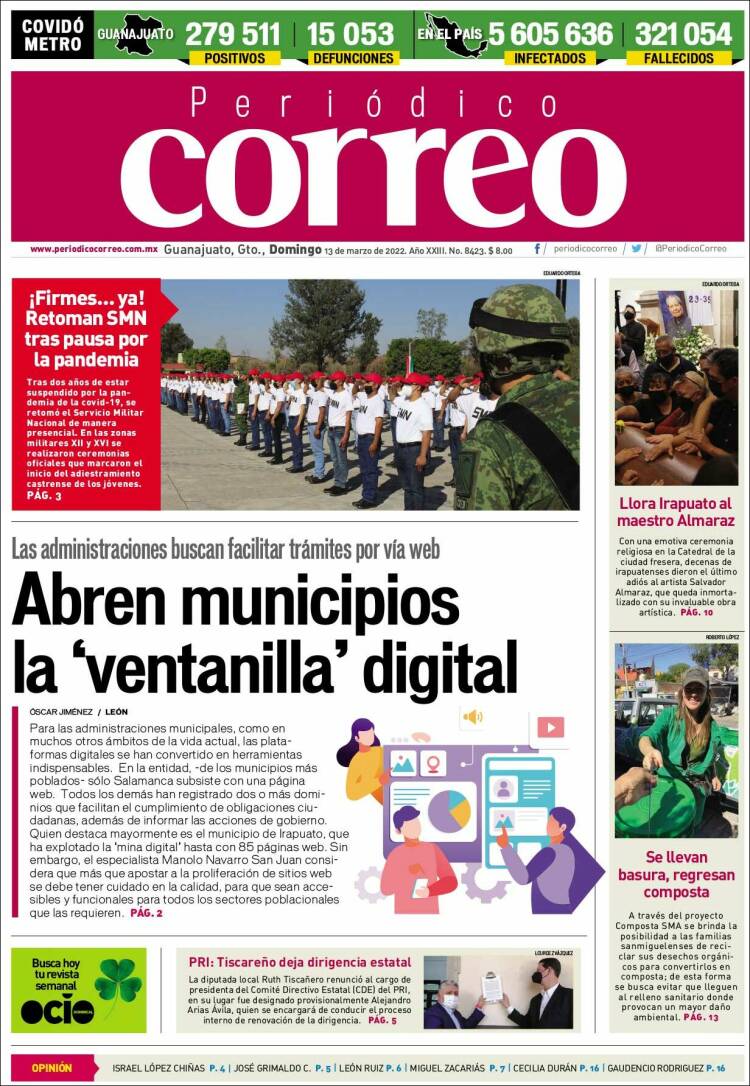 Portada de Correo - El diario del Estado de Guanajuato (Mexico)