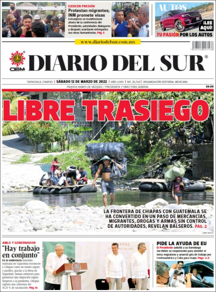 Portada de El Diario del Sur (Mexico)