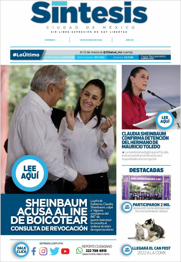 Portada de Síntesis Nacional (Mexico)