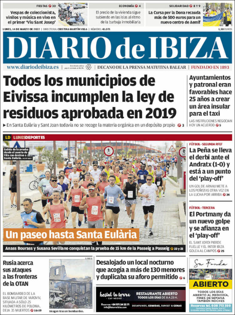 Portada de Diario de Ibiza (Espa&ntilde;a)