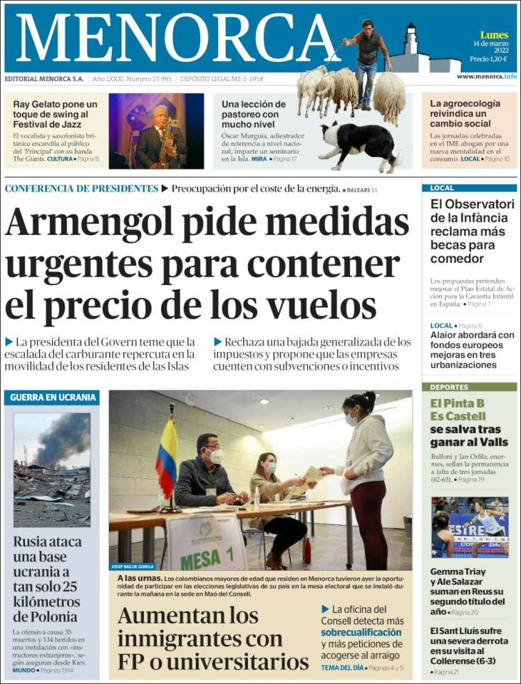 Portada de Menorca - Diario Insular (Espa&ntilde;a)
