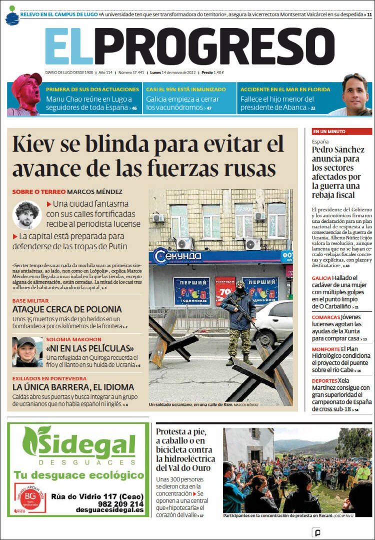 Portada de El Progreso (España)