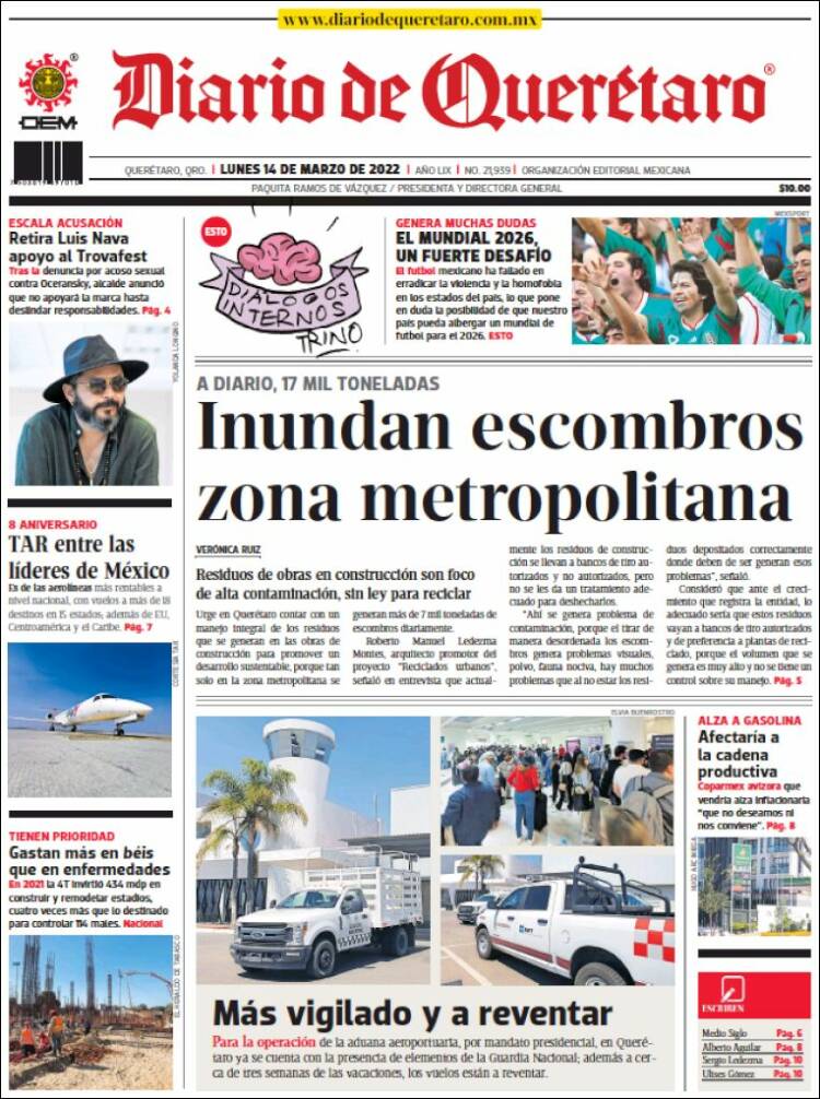 Portada de Diario de Querétaro (México)