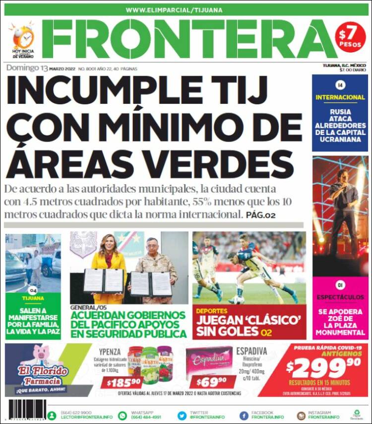 Portada de Frontera (México)