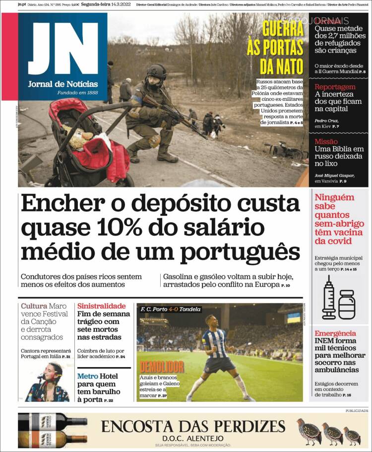 Portada de Jornal de Notícias (Portugal)