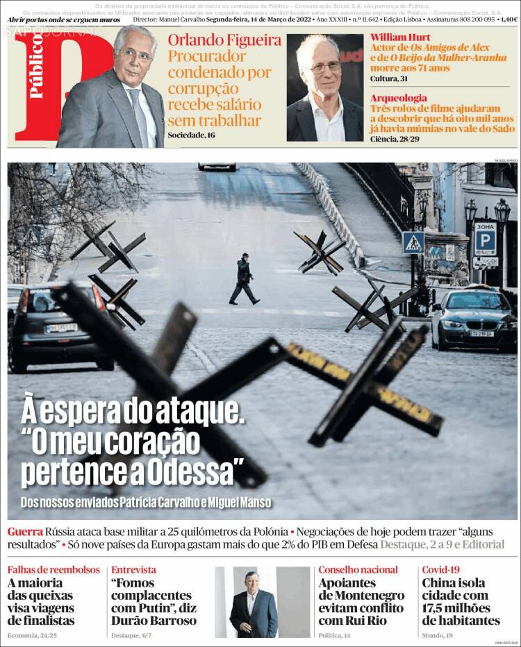 Portada de Público (Portugal)