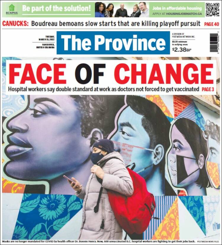 Portada de The Province (Canadá)