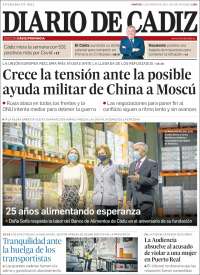 Portada de Diario de Cádiz (España)