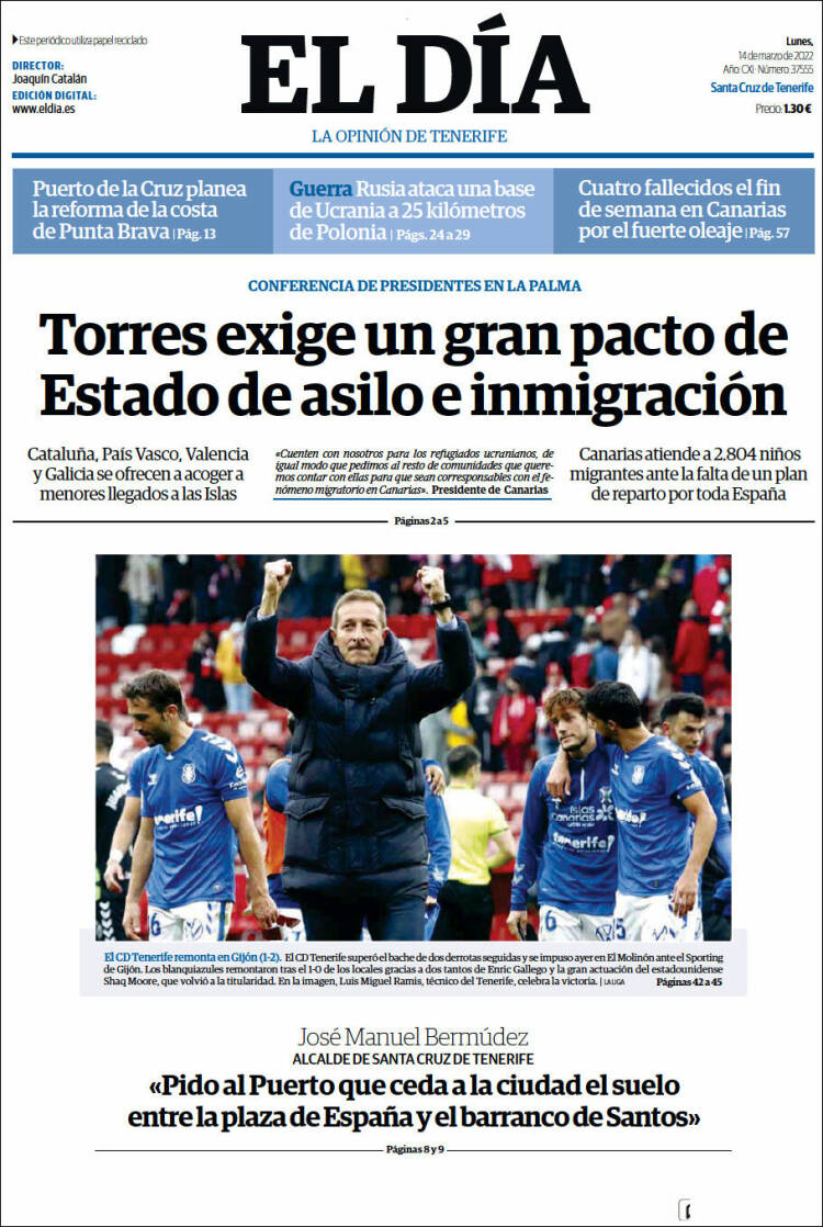 Portada de El Día (España)