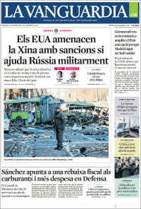 Portada de La Vanguardia (España)