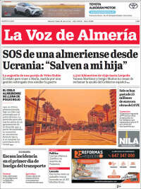 Portada de La Voz de Almería (España)