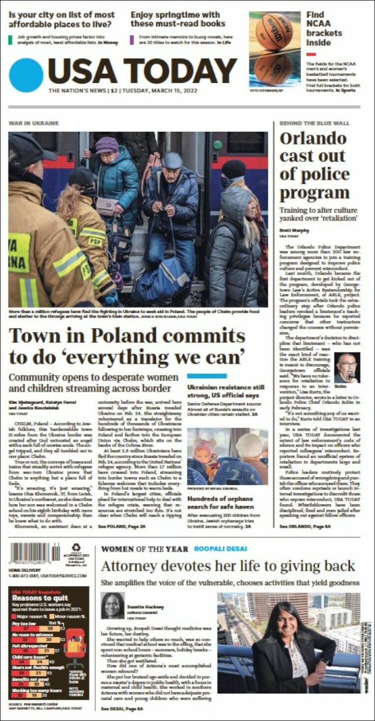 Portada de USA Today (USA)