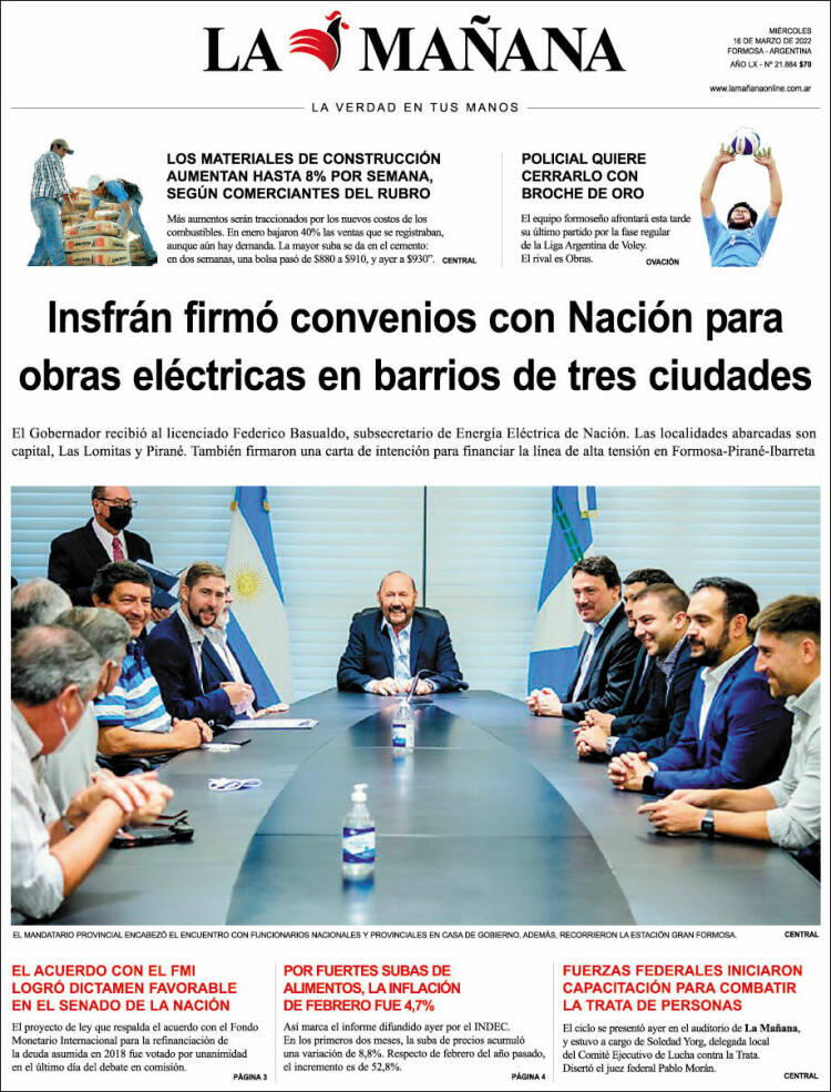 Portada de Diario La Mañana (Argentina)