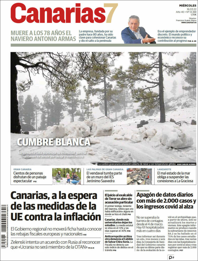 Portada de Canarias 7 (Espa&ntilde;a)