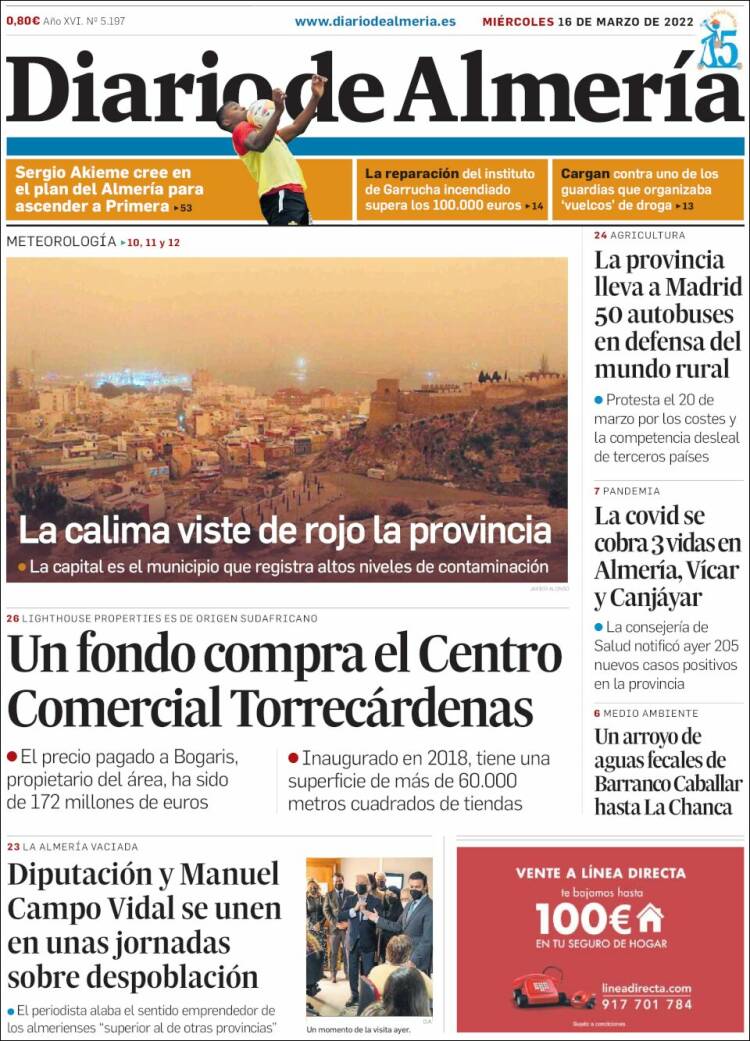 Portada de Diario de Almería (España)