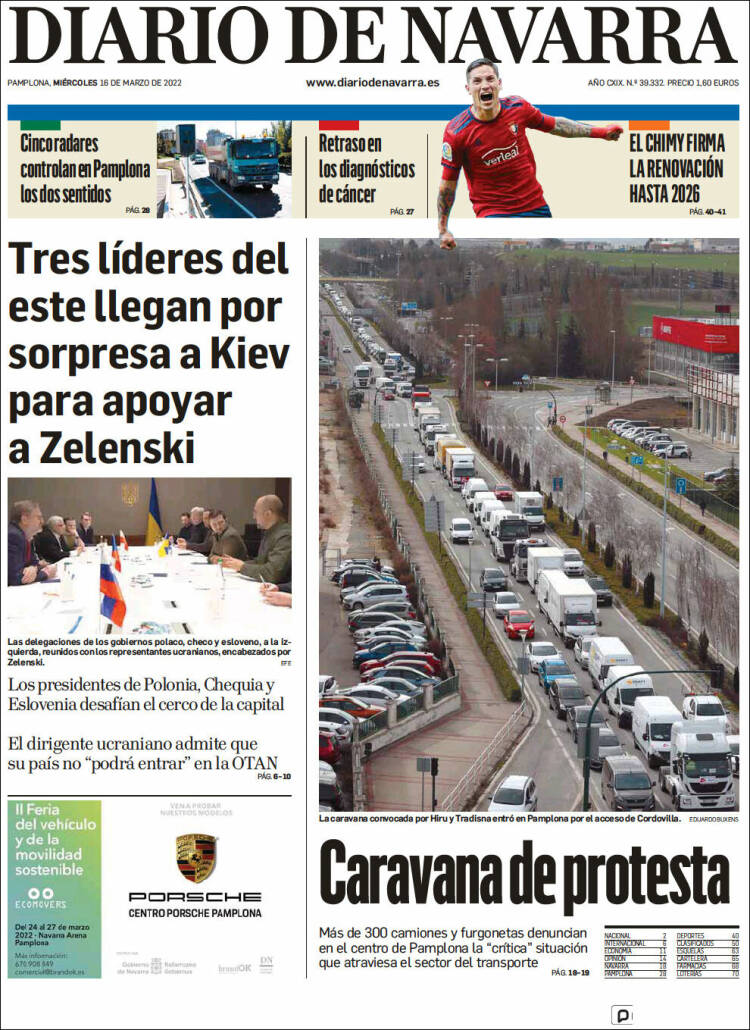 Portada de Diario de Navarra (Espa&ntilde;a)