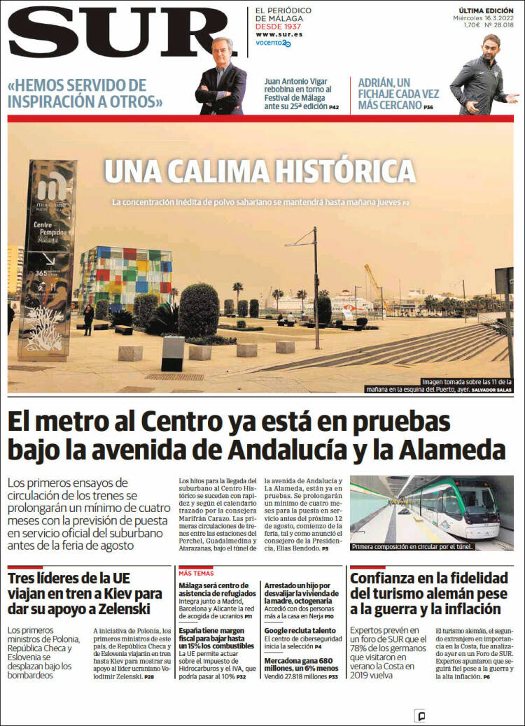 Portada de Diario el Sur (España)