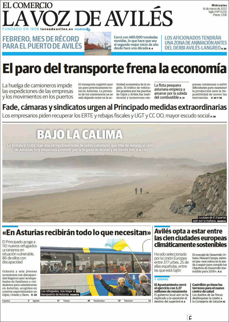 Portada de El Comercio - Avilés (Espa&ntilde;a)