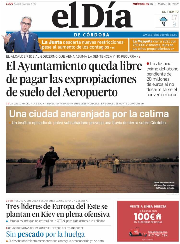 Portada de El Día de Córdoba (España)