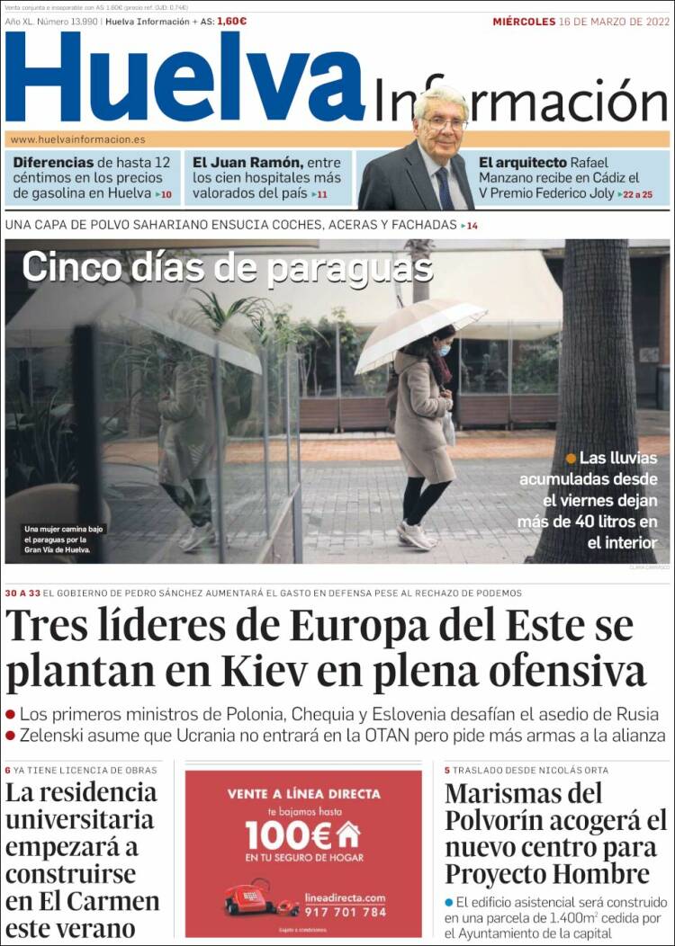 Portada de Huelva Información (España)