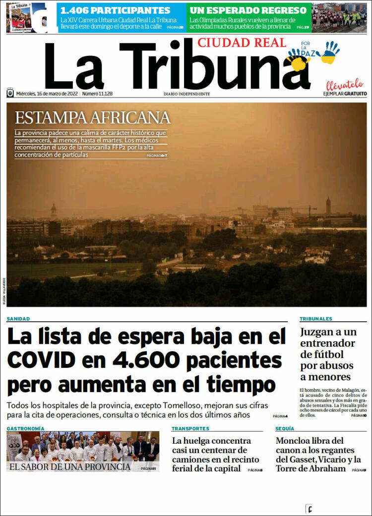 Portada de La Tribuna de Ciudad Real (Espa&ntilde;a)