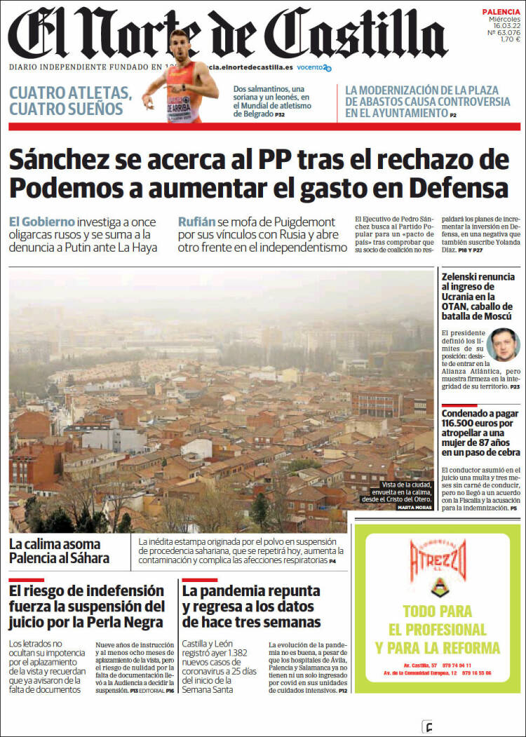 Portada de Norte de Castilla - Palencia (Espa&ntilde;a)