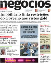 Portada de Jornal de Negócios (Portugal)