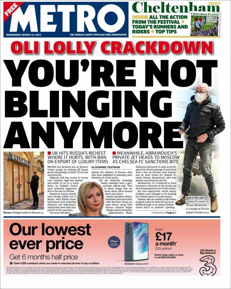 Portada de Metro (Reino Unido)