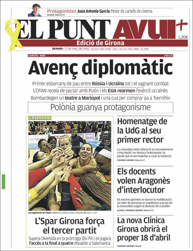 Portada de El Punt Avui - Girona (España)