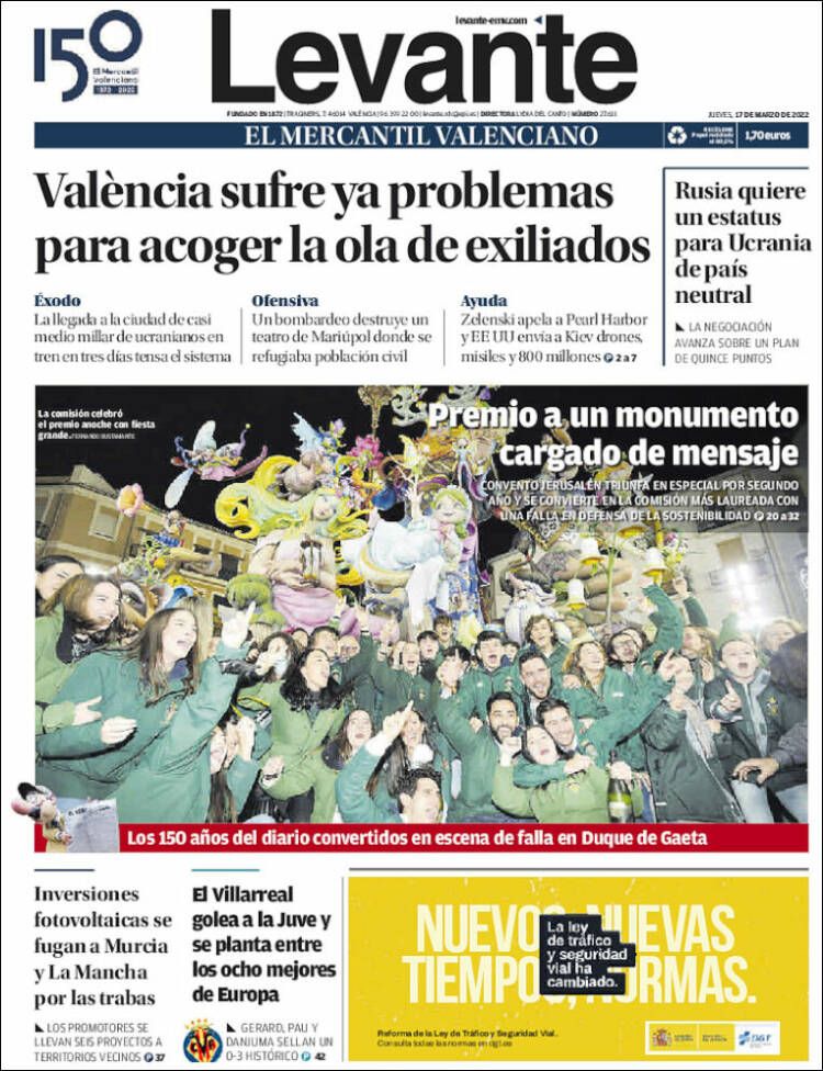 Portada de Levante (España)