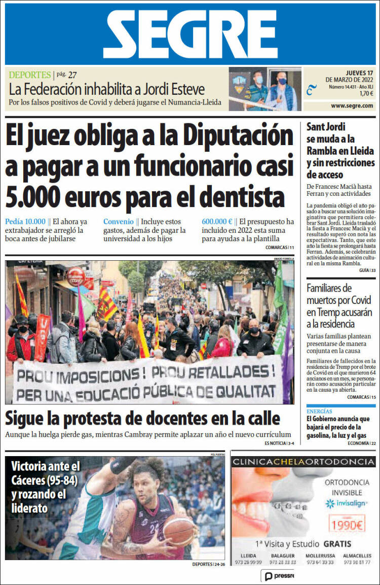 Portada de Segre  (España)